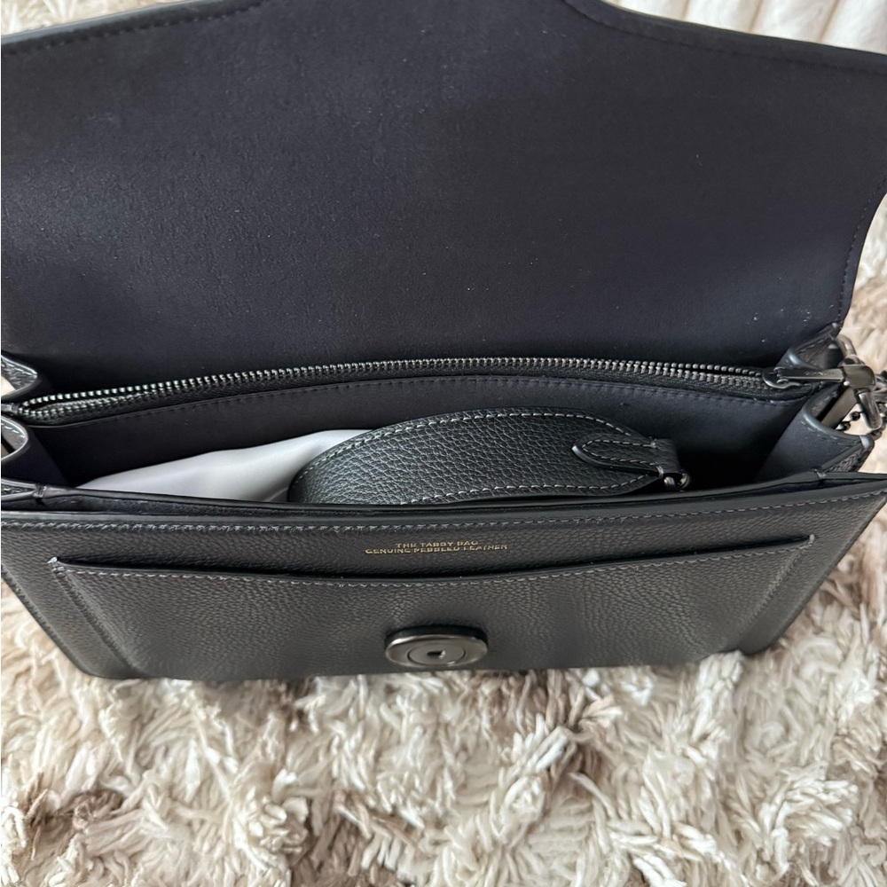 Coach Black Leather Shoulder Bag- Tabby 26 - Picture 6 of 10